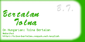 bertalan tolna business card